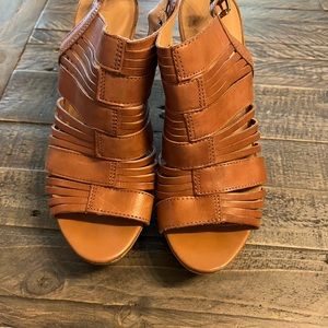 Franco Sarto brown wedge shoes